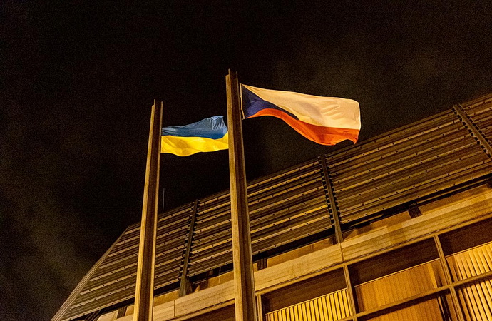 Ukrajinsk vlajka u Nov scny ND