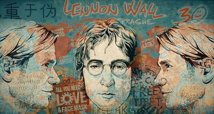 Z klipu Mylenky Johna Lennona
