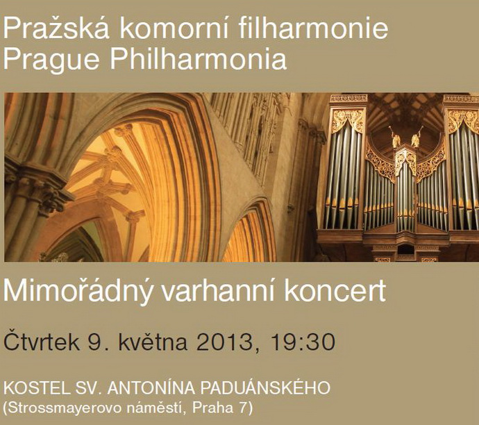 Prask komorn filharmonie zve na varhann koncert