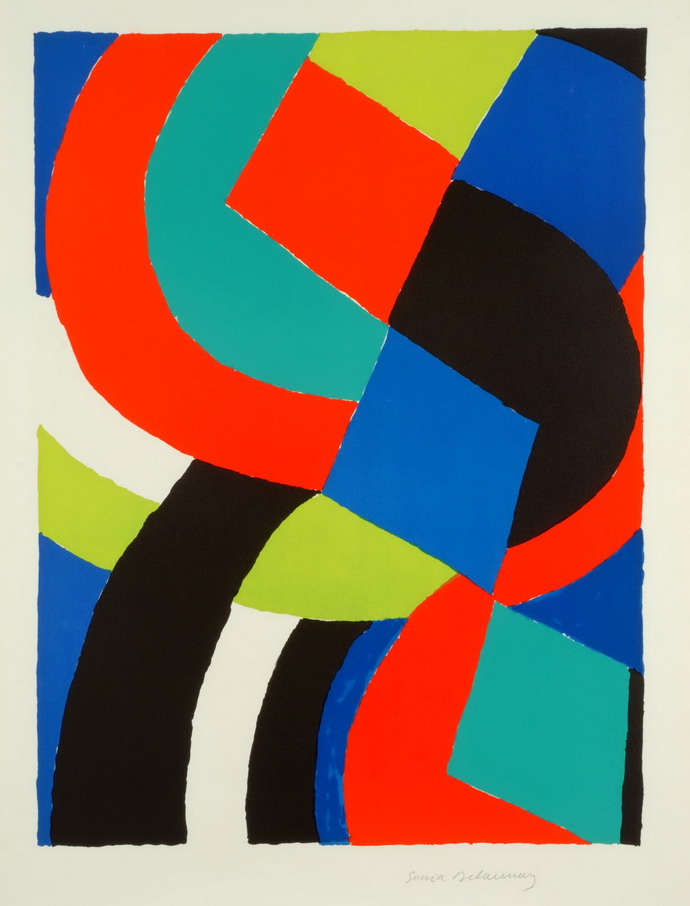 Sonia Delaunay, Valet carreau, 70.lta, litografie