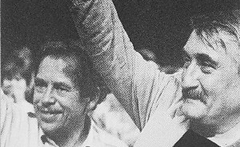 Vclav Havel a Pavel Landovsk na plaktu z roku 1989