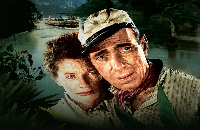 Katharine Hepburnová a Humphrey Bogart (Africká královna)
