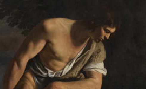 David rozjmajc nad Goliovou hlavou