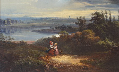Julius T. Gruss - Krajina od Litoměřic (1858)