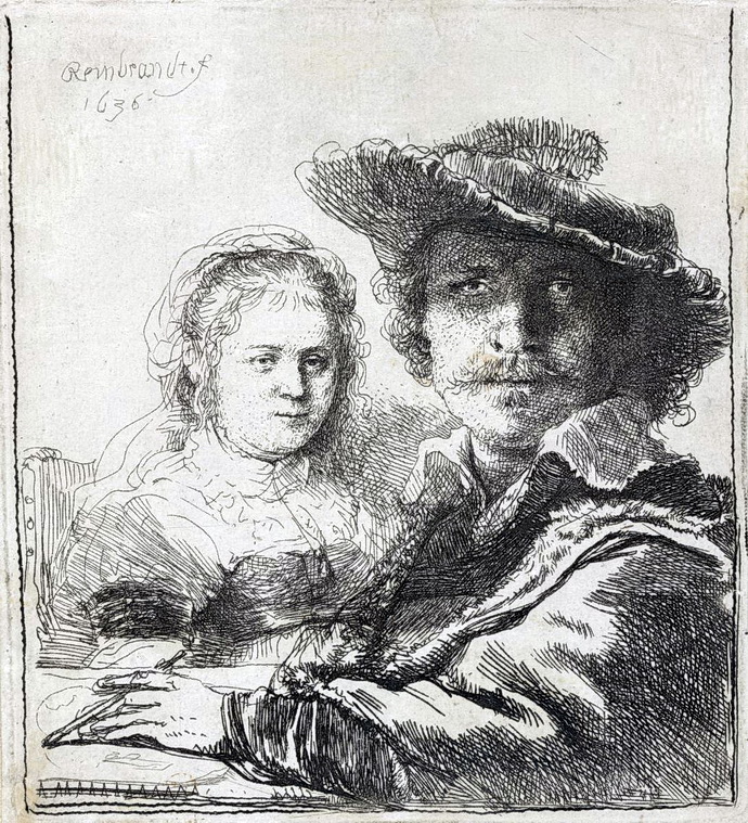 Rembrandt van Rijn – autoportrt a Saskie (1636)