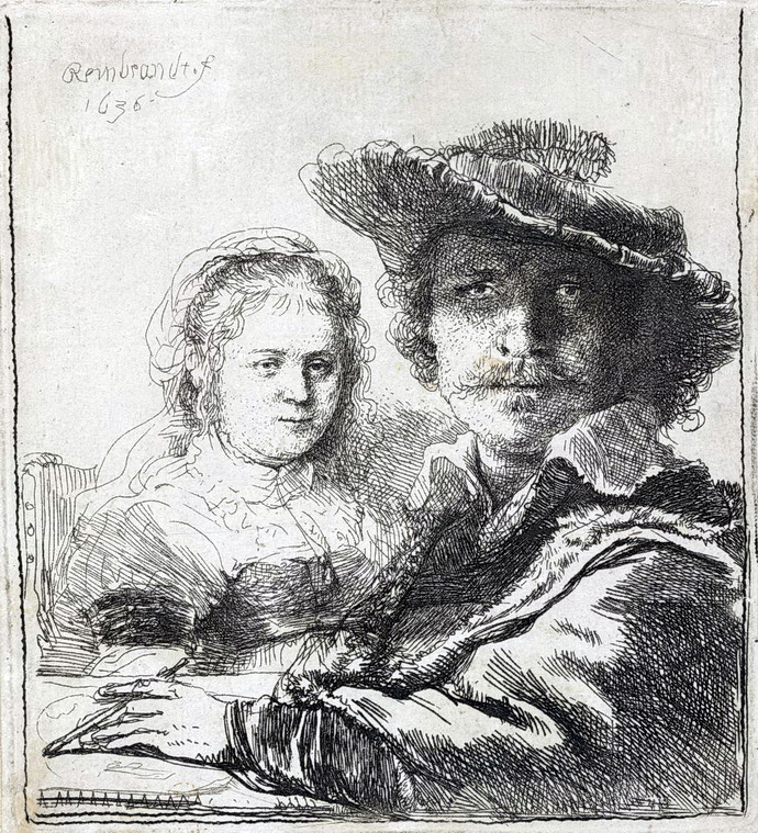 Rembrandt van Rijn – autoportrét a Saskie (1636)