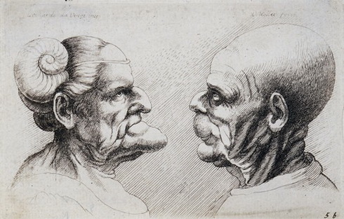Vclav Hollar, Groteskn hlavy, 1645, lept