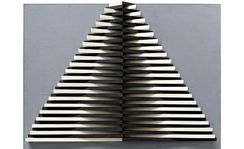 Svatoslav Böhm, Černá a bílá, 1968, dřevěný reliéf