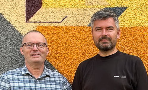 Ivan Jukl a Petr K�nigsmark, tv�rce muralu 