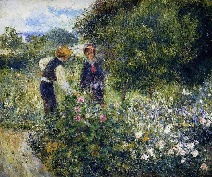 Auguste Renoir Picking Flowers