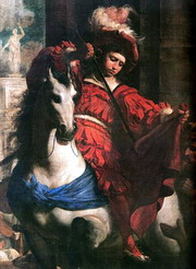 Detail obrazu Sv. Martin se dělí o plášť (1645 – NG Praha)