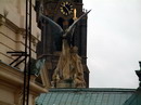 Jedna z alegorickch soch spolu s prelm kostela sv. Ludmily.